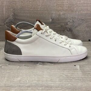 Vince Sneakers Leather Low Top‎ Mens 11.5 White Tan Grey Suede Minimalist Casual